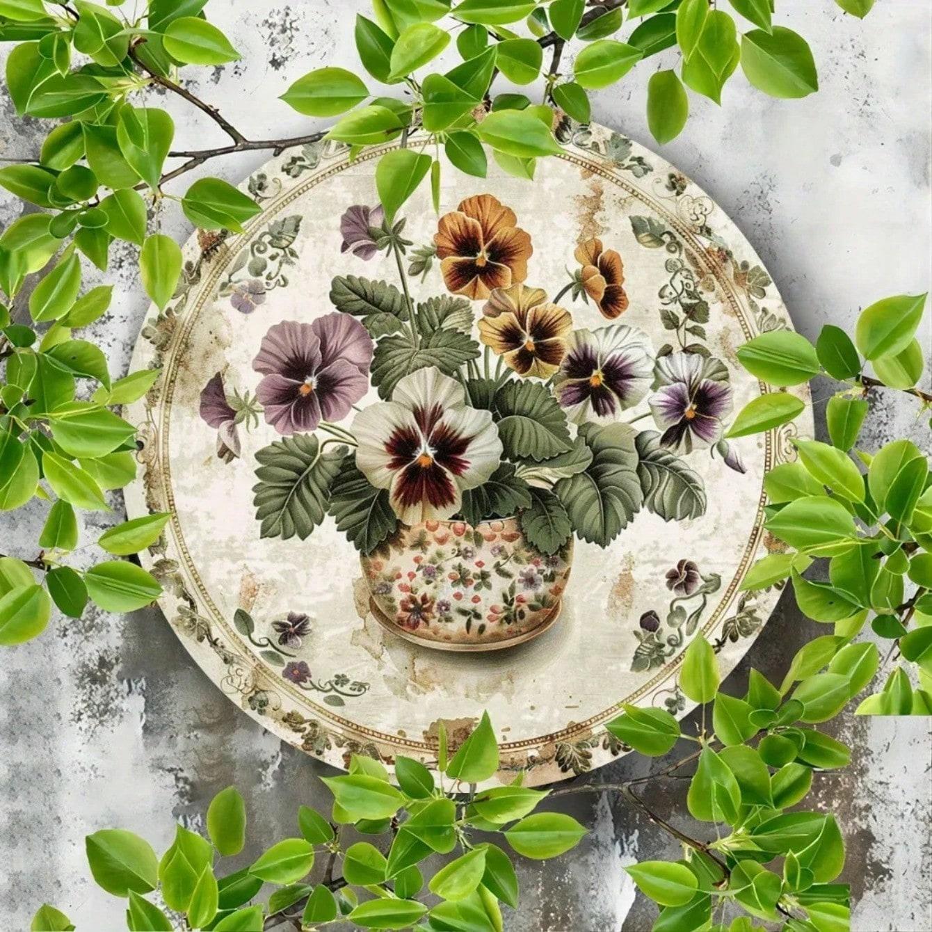 Vintage Pansy Metal Wall Decor Waterproof Indoor Outdoor Garden Garage 20x20 різнокольоровий
Vintage Pansy Metal Wall Decor Waterproof Indoor Outdoor Garden Garage 20x20 різнокольоровий