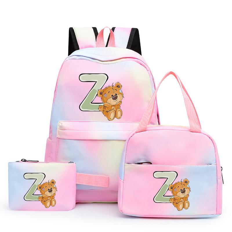 Шкільний рюкзак із 26 англійськими літерами, 3 шт./комплект, дитячий рюкзак для дівчинки, сумка для книг, сумка для обіду, сумка для олівців
Шкільний рюкзак із 26 англійськими літерами, 3 шт./комплект, дитячий рюкзак для дівчинки, сумка для книг, сумка для обіду, сумка для олівців