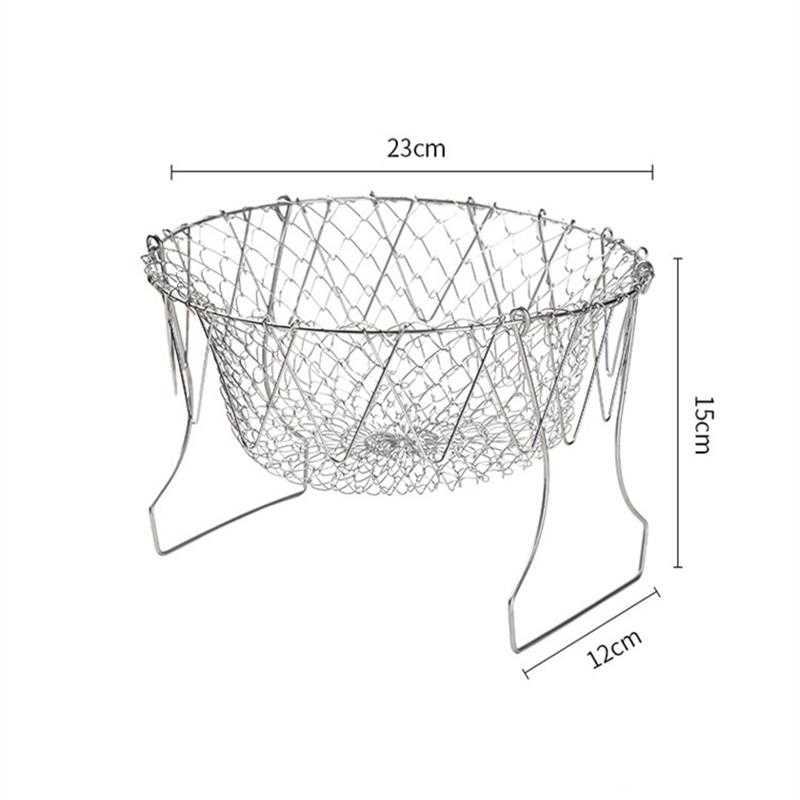Складная корзина для жарки из нержавеющей стали, сито для картофеля фри, корзины для сушки фруктов, сетчатый фильтр для масла, дуршлаг, кухонные принадлежности
Складная корзина для жарки из нержавеющей стали, сито для картофеля фри, корзины для сушки фруктов, сетчатый фильтр для масла, дуршлаг, кухонные принадлежности