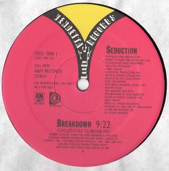 12inch Record SEDUCTION - Breakdown 7502170401 Vendetta Record 1990 US Dance & Electronica Used
12inch Record SEDUCTION - Breakdown 7502170401 Vendetta Record 1990 US Dance & Electronica Used