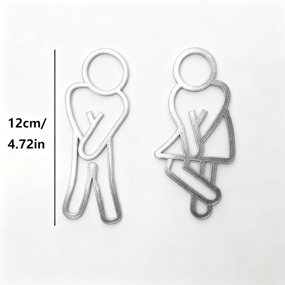 1pair Funny Bathroom Signs For Men Women Creative 2D Flat Restroom Door Decor Restaurant Hotel Cafe Toilet Signage Wall Sticker срібний
1pair Funny Bathroom Signs For Men Women Creative 2D Flat Restroom Door Decor Restaurant Hotel Cafe Toilet Signage Wall Sticker срібний