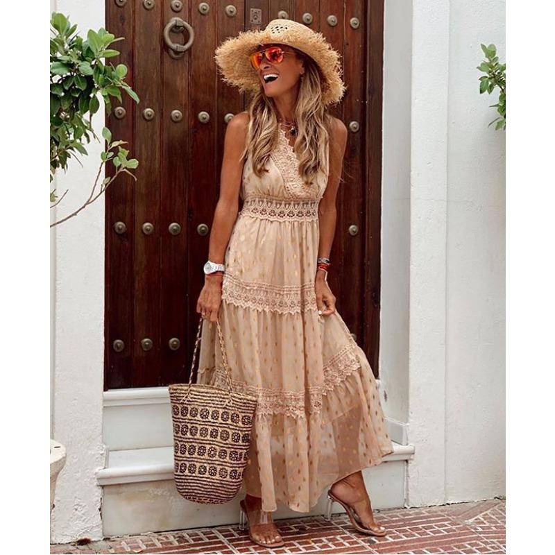 women s V‑Neck Sleeveless Eyelet Lace Patchwork Tiered Casual Maxi Dress 2XL абрикосовий
women s V‑Neck Sleeveless Eyelet Lace Patchwork Tiered Casual Maxi Dress 2XL абрикосовий