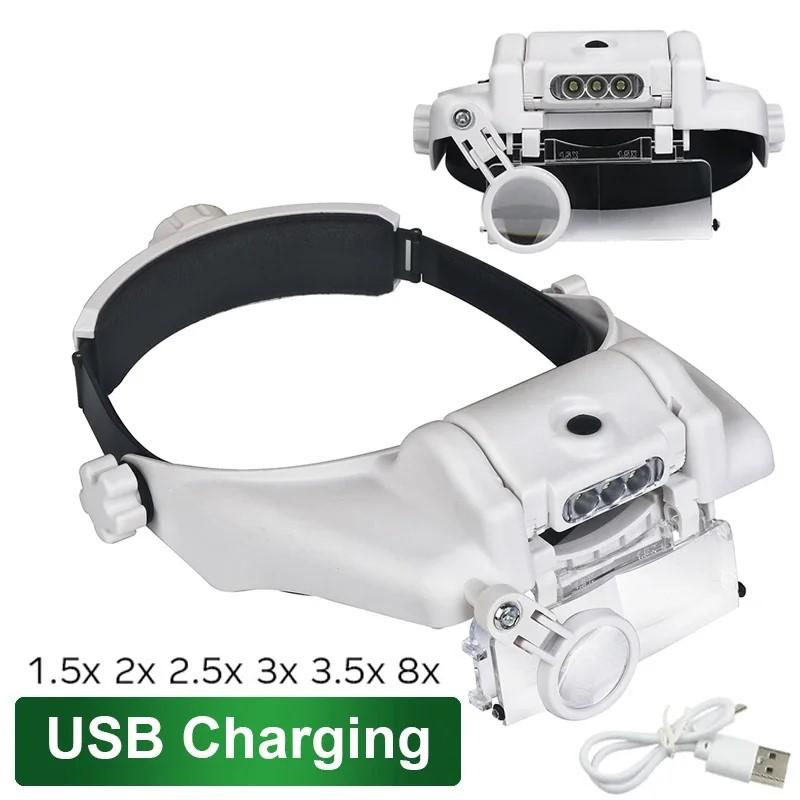 Перезаряджувані окуляри USB Лупа Інструмент для ремонту годинникаря Окуляри Лупа Світлодіодна пов’язка на голову Збільшувальне скло 1,5x 2x 2,5x 3x 3,5x 8
Перезаряджувані окуляри USB Лупа Інструмент для ремонту годинникаря Окуляри Лупа Світлодіодна пов’язка на голову Збільшувальне скло 1,5x 2x 2,5x 3x 3,5x 8