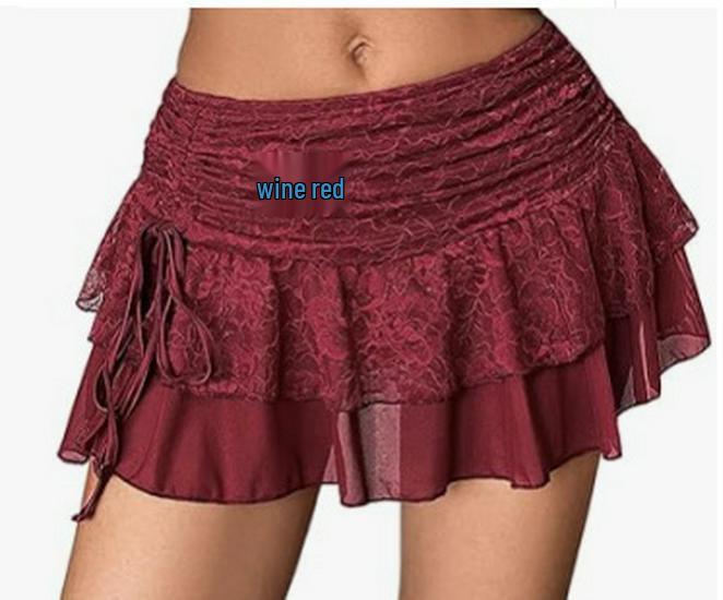Women s Ultra-Low Waist Lace Bow Pleated Mesh Mini Skirt XL вина червоного кольору
Women s Ultra-Low Waist Lace Bow Pleated Mesh Mini Skirt XL вина червоного кольору