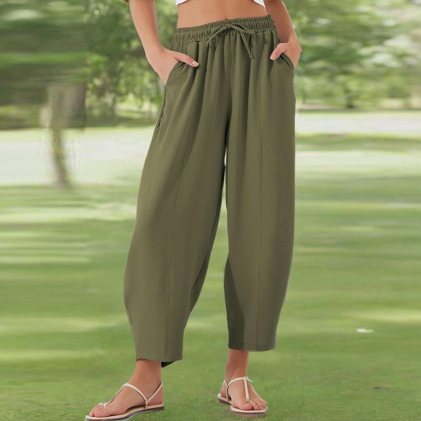 Брюки для женщин, повседневные, однотонные, летние, с эластичной талией, свободные, легкие, с завязками на шнурке, с карманами S
Брюки для женщин, повседневные, однотонные, летние, с эластичной талией, свободные, легкие, с завязками на шнурке, с карманами S