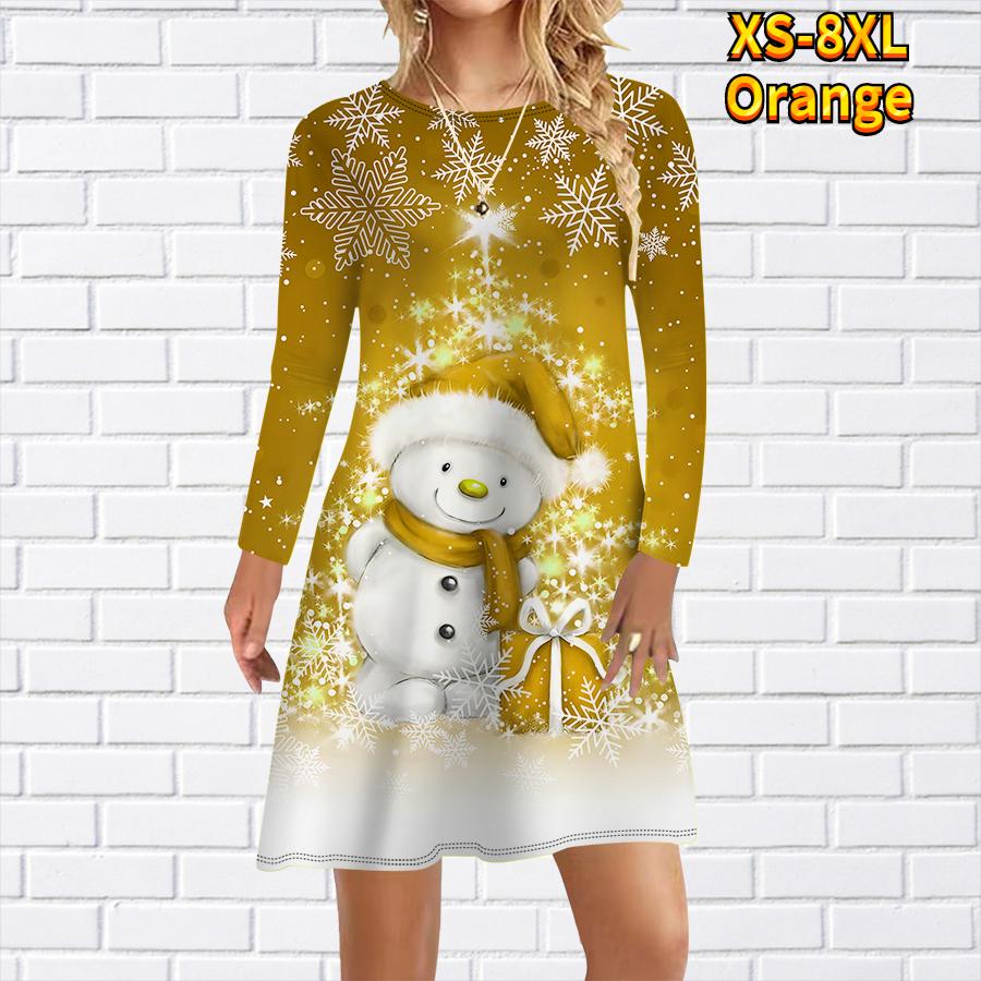 Женское повседневное платье с милым принтом снеговика, платья для женщин с круглым вырезом и коротким рукавом, платье больших размеров S оранжевый
Женское повседневное платье с милым принтом снеговика, платья для женщин с круглым вырезом и коротким рукавом, платье больших размеров S оранжевый