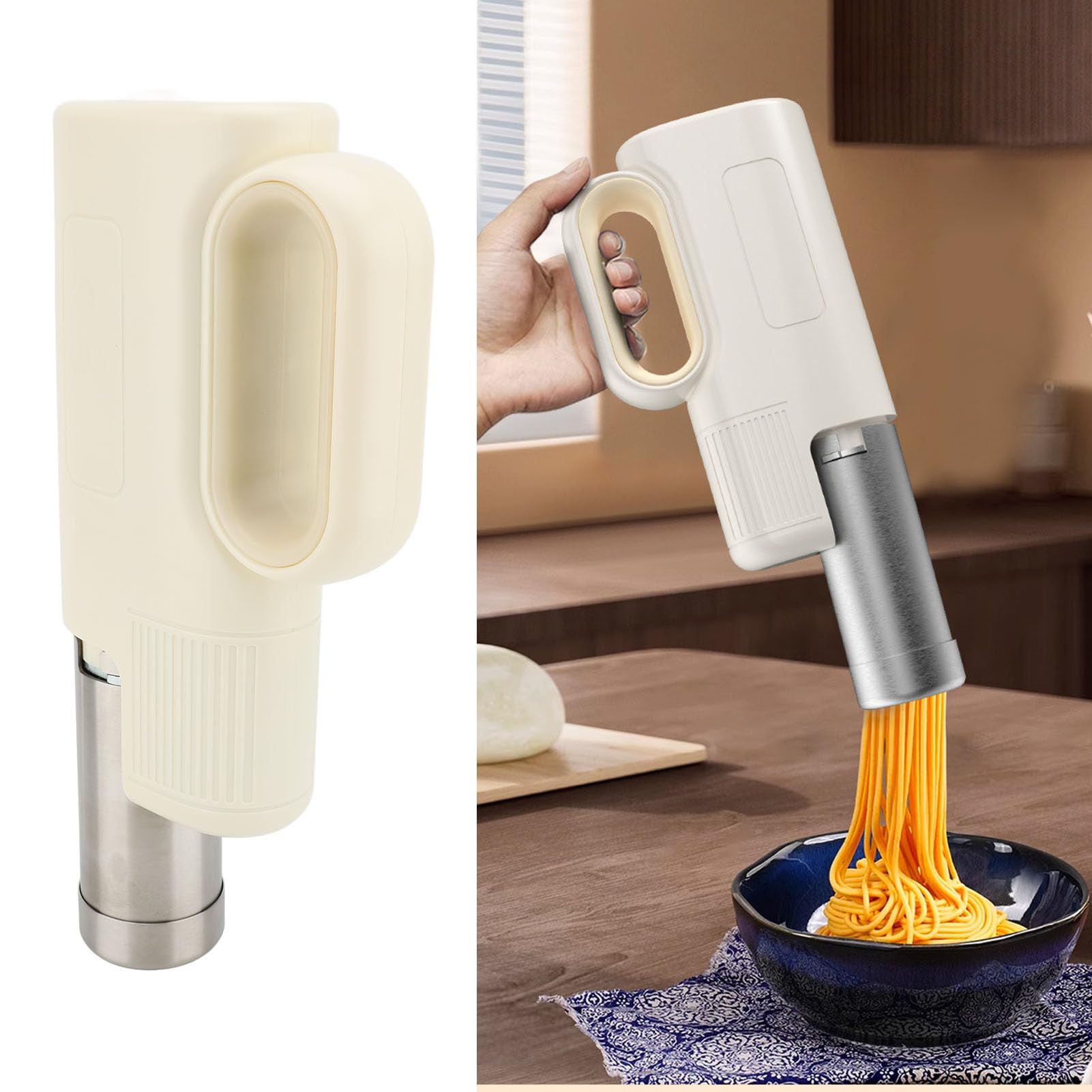 Wireless Handheld Noodle Maker Portable Pasta Machine Rechargeable Electric Noodle Press (BPA Free,No FDA) Type A
Wireless Handheld Noodle Maker Portable Pasta Machine Rechargeable Electric Noodle Press (BPA Free,No FDA) Type A