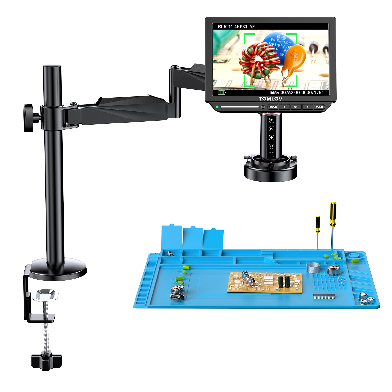 TOMLOV Auto Focus Microscope 4K Digital Microscope LCD Microscope Flexible Arm 2000X HDMI Electron Microscope Adult Coin Microscope 52MP with
TOMLOV Auto Focus Microscope 4K Digital Microscope LCD Microscope Flexible Arm 2000X HDMI Electron Microscope Adult Coin Microscope 52MP with
