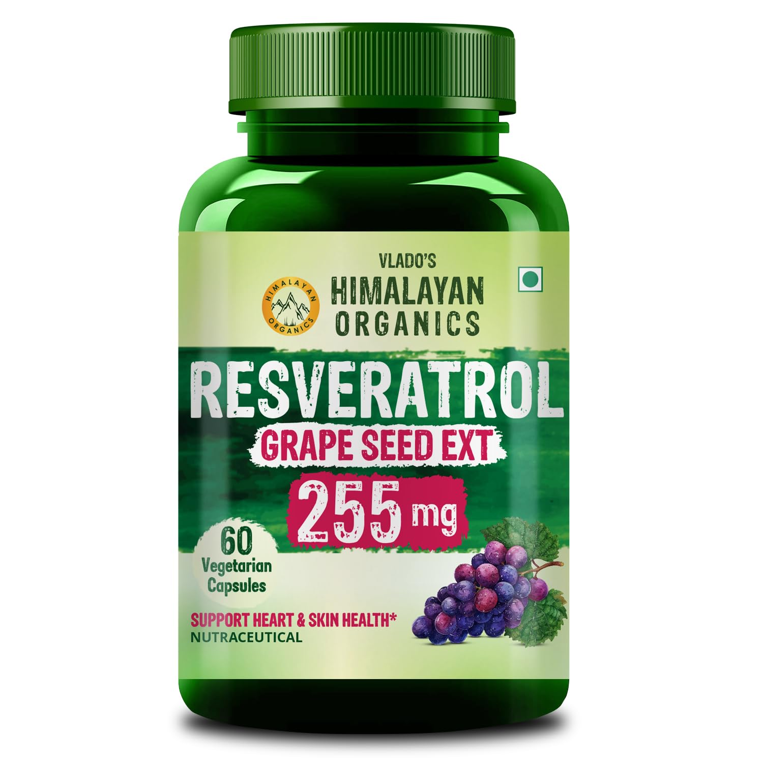 Vlado’s Himalayan Organics Resveratrol 255mg with Grape Seed Extract Supplement for Heart Skin Youthful Skin 60 Veg Capsules
Vlado’s Himalayan Organics Resveratrol 255mg with Grape Seed Extract Supplement for Heart Skin Youthful Skin 60 Veg Capsules