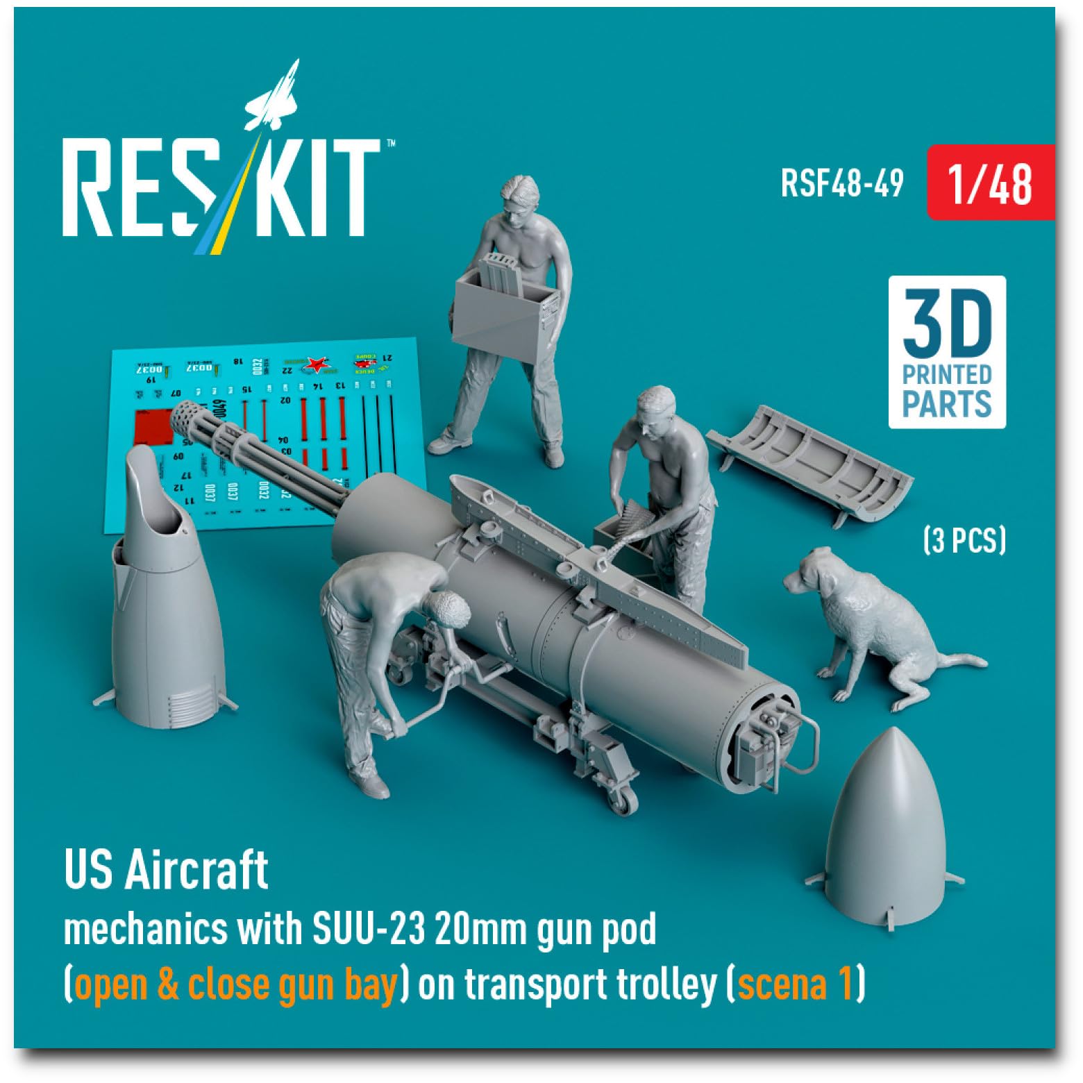 Reskit American Mechanic Gun Pod Trolley Набор смолы для 3D-принтера 1/48 с СУУ-23 и (Тип 1) (3 куска) РСКФ48-0049 (Самолет)
Reskit American Mechanic Gun Pod Trolley Набор смолы для 3D-принтера 1/48 с СУУ-23 и (Тип 1) (3 куска) РСКФ48-0049 (Самолет)