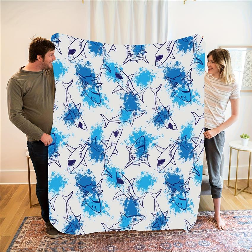 Shark Pattern Fleece Blanket Ocean Animal Design Soft Cozy Throw Home Decor for Living Room or Bedroom Gift for Sea Lovers 70x100cm28x39in
Shark Pattern Fleece Blanket Ocean Animal Design Soft Cozy Throw Home Decor for Living Room or Bedroom Gift for Sea Lovers 70x100cm28x39in