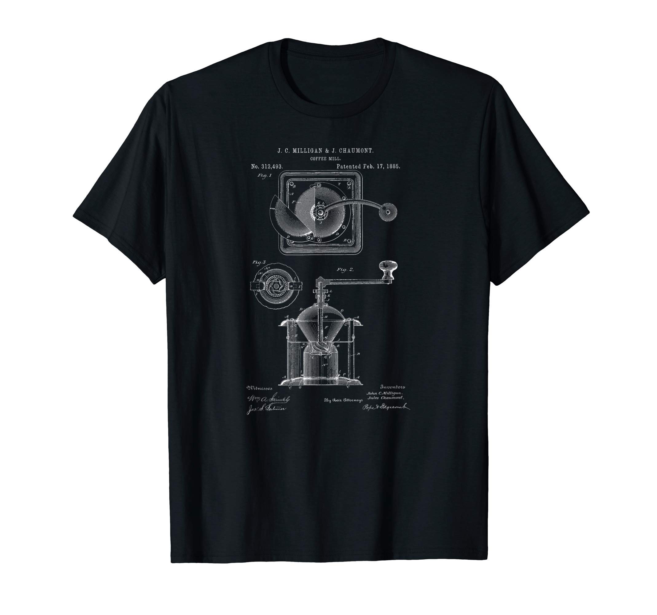 Футболка с принтом патента кофейной мельницы 1885 года от Coffee Mill Grinder Coffee Enthusiast чёрный
Футболка с принтом патента кофейной мельницы 1885 года от Coffee Mill Grinder Coffee Enthusiast чёрный