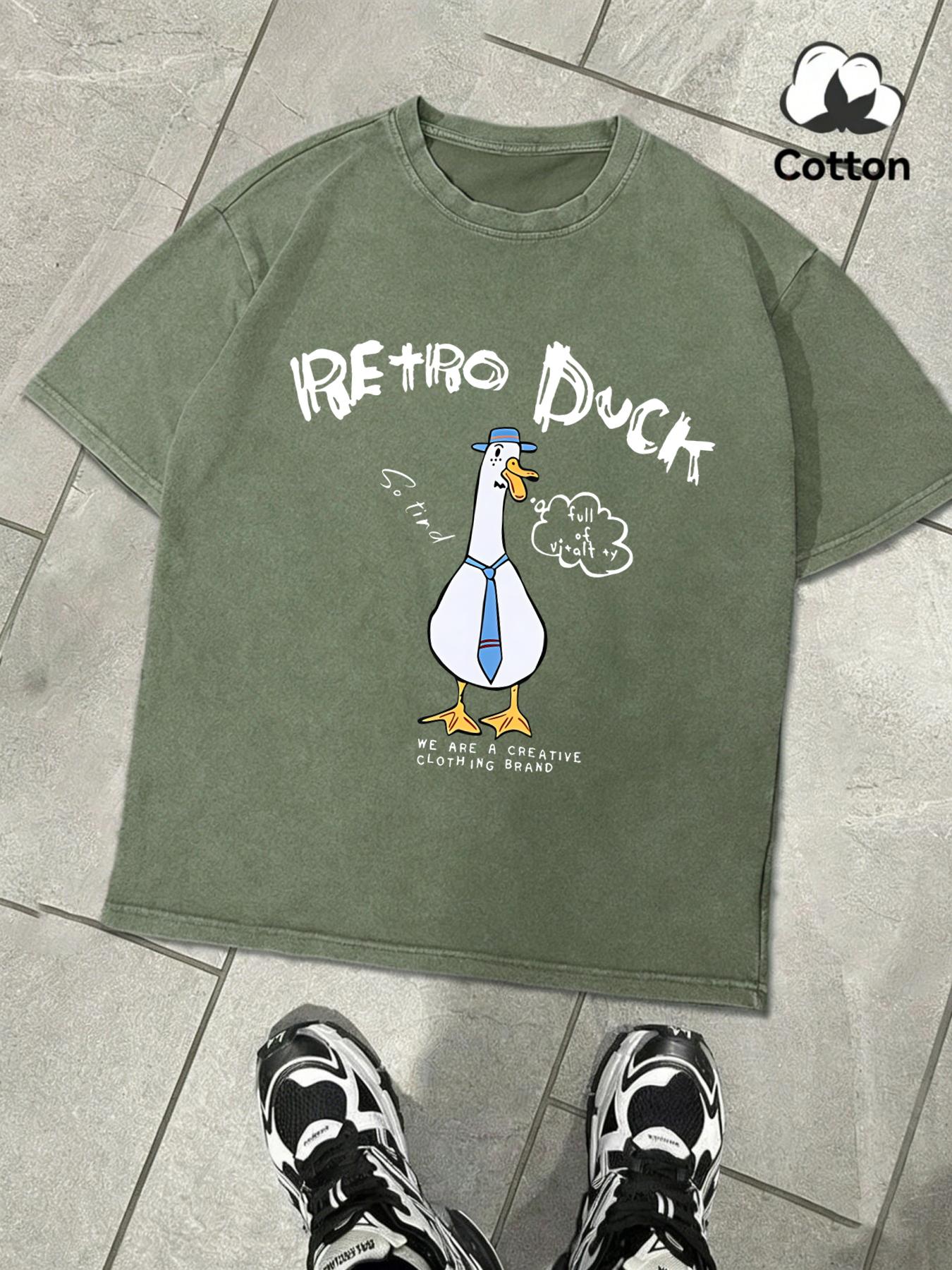 Retro Duck We Are A Creative Print Washed Mens TShirt Summer Casual Fashion Tee Loose Cotton Streetwear Unisex Basics Clothing S
Retro Duck We Are A Creative Print Washed Mens TShirt Summer Casual Fashion Tee Loose Cotton Streetwear Unisex Basics Clothing S