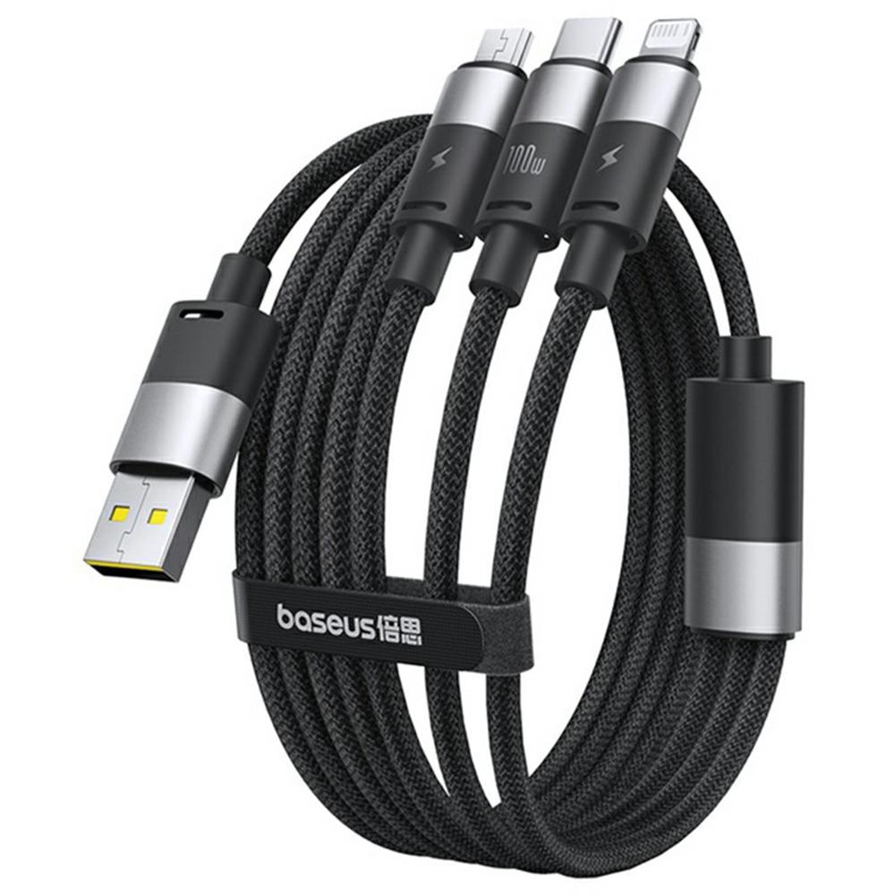 BASEUS Starspeed One-For-Three USB-A to Type-C+Ip+Micro 100W Fast Charging Cable Compatible with 7.5W Purple
BASEUS Starspeed One-For-Three USB-A to Type-C+Ip+Micro 100W Fast Charging Cable Compatible with 7.5W Purple