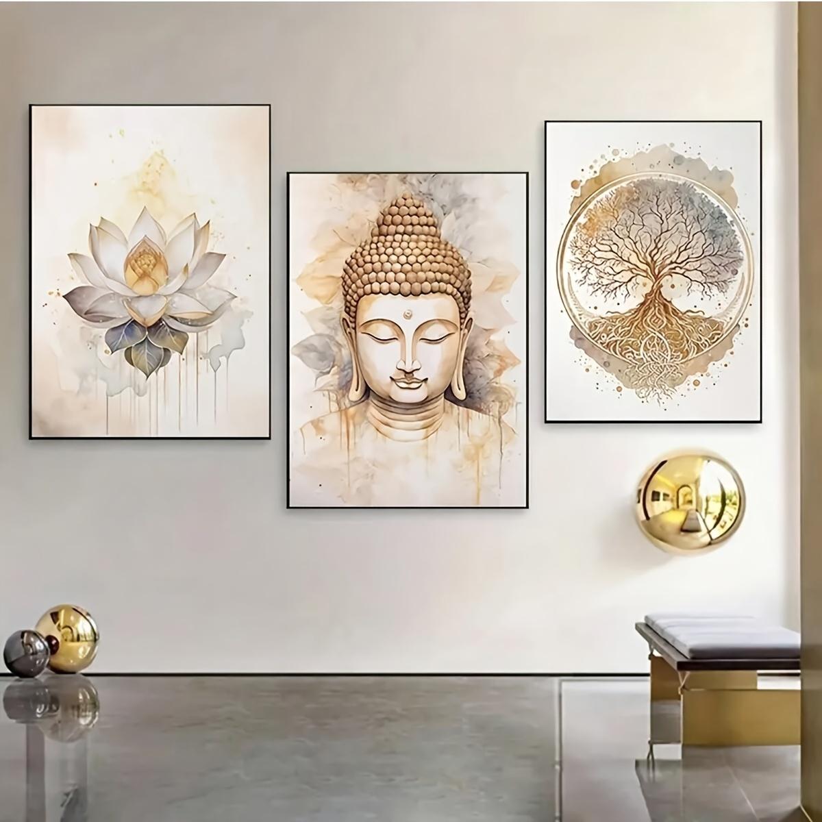3 Pieces Modern Buddha and Lotus Wall Painting - Frameless Canvas Poster Prints for Living Room, Interior Portrait Direction, Sp 20x30cm-3pcs
3 Pieces Modern Buddha and Lotus Wall Painting - Frameless Canvas Poster Prints for Living Room, Interior Portrait Direction, Sp 20x30cm-3pcs