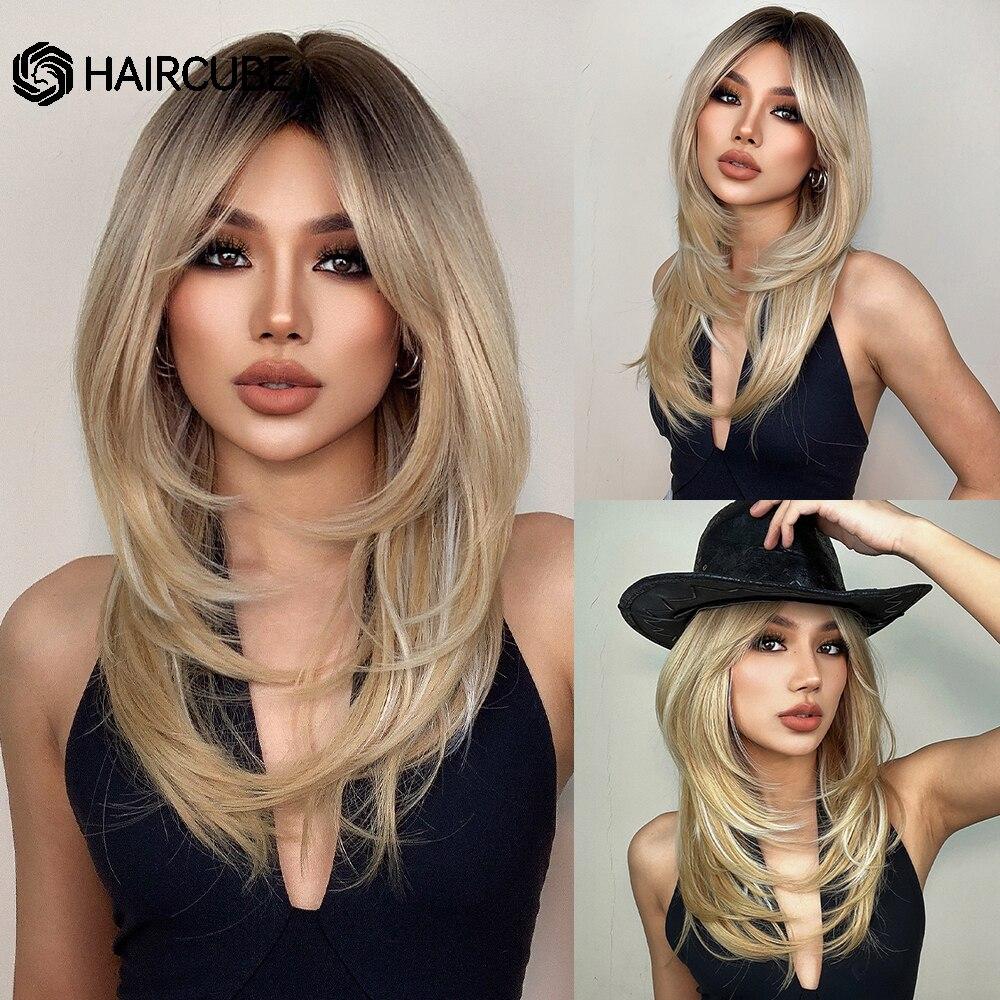 Длинные прямые синтетические парики Haircube, многослойные блондинки с омбре, темный корень с челкой для женщин, повседневная мода для вечеринок
Длинные прямые синтетические парики Haircube, многослойные блондинки с омбре, темный корень с челкой для женщин, повседневная мода для вечеринок