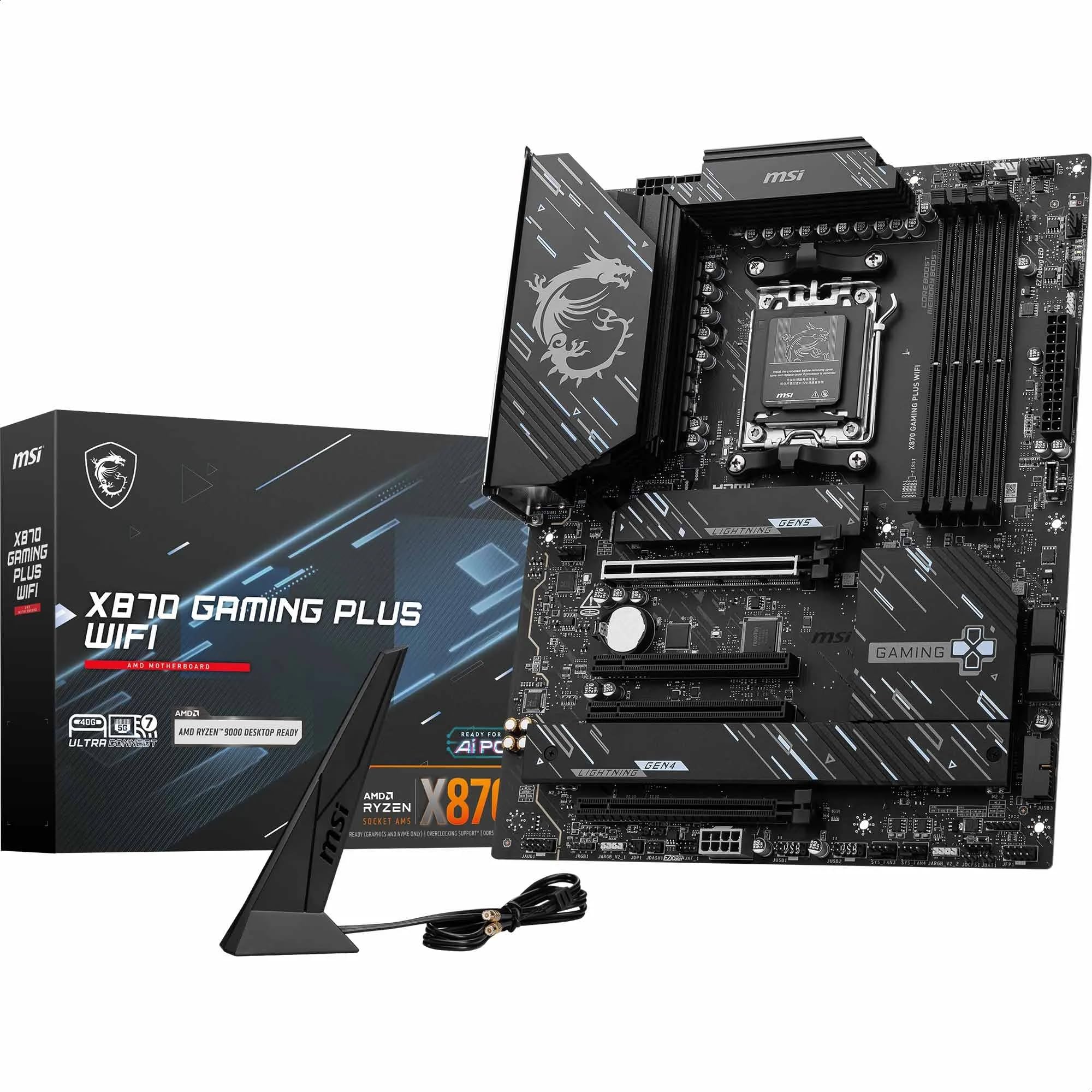 MSI X870 GAMING PLUS WIFI ATX Підтримує AMD Ryzen SPS DDR5 Memory Boost PCIe x16 Материнська плата, - Процесори 9000/8000/7000, AM5-60A VRM, 8200+ МТ/с
MSI X870 GAMING PLUS WIFI ATX Підтримує AMD Ryzen SPS DDR5 Memory Boost PCIe x16 Материнська плата, - Процесори 9000/8000/7000, AM5-60A VRM, 8200+ МТ/с