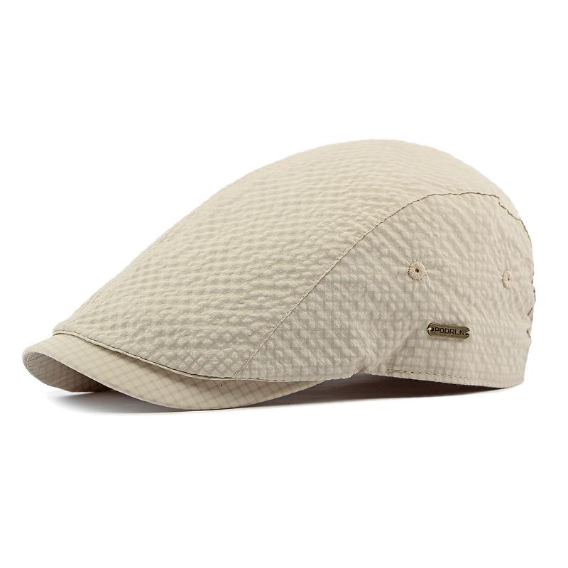 Весна-лето Тонкая дышащая кепка Мужская уличная солнцезащитная шляпа Кепка-шлем с защитой от солнца Женский берет Кепка газетчика Плоская кепка Водительская шляпа Ivy Шляпы художников Гэтсби светло-бежевый