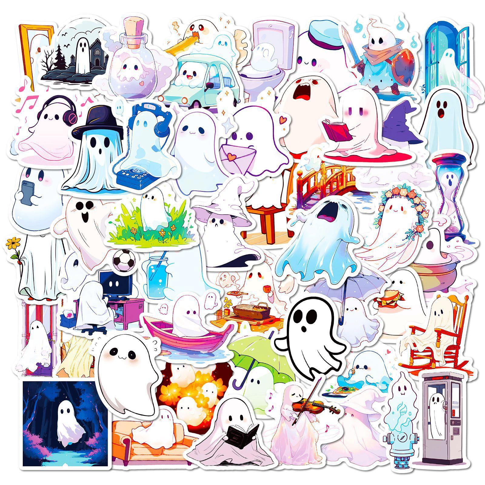 50 White Ghost Stickers Cartoon Wind Ghost Gathering Ghost Dancing Ghost Series Graffiti Stickers
50 White Ghost Stickers Cartoon Wind Ghost Gathering Ghost Dancing Ghost Series Graffiti Stickers