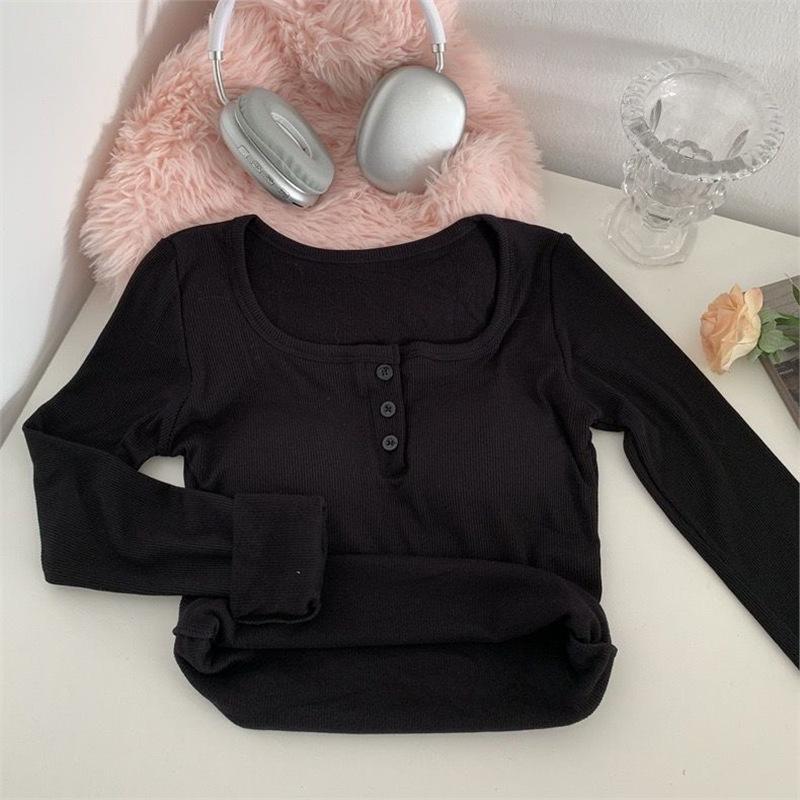 Women s Square Neck Straight Shoulder Long Sleeve Brushed T-Shirt, 2023 Autumn/Winter Slimming Warm Inner/Outer Base Layer Top M (approx. 37.5-47.5kg) чорний
Women s Square Neck Straight Shoulder Long Sleeve Brushed T-Shirt, 2023 Autumn/Winter Slimming Warm Inner/Outer Base Layer Top M (approx. 37.5-47.5kg) чорний