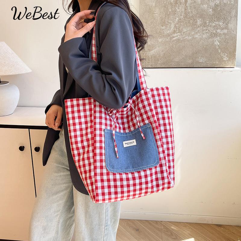 The Checkered Bag Is Versatile for Commuting and Can Be Carried on Both Sides with Retro Contrasting Colors 27*36*15 темно-синього кольору
The Checkered Bag Is Versatile for Commuting and Can Be Carried on Both Sides with Retro Contrasting Colors 27*36*15 темно-синього кольору