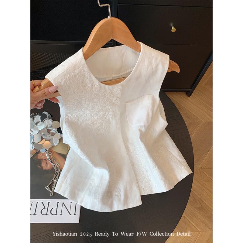 2025 Summer Sleeveless Chinese Style Embroidered Vest: Women s Loose, Slimming, Elegant Commute Wear 2XL білий
2025 Summer Sleeveless Chinese Style Embroidered Vest: Women s Loose, Slimming, Elegant Commute Wear 2XL білий