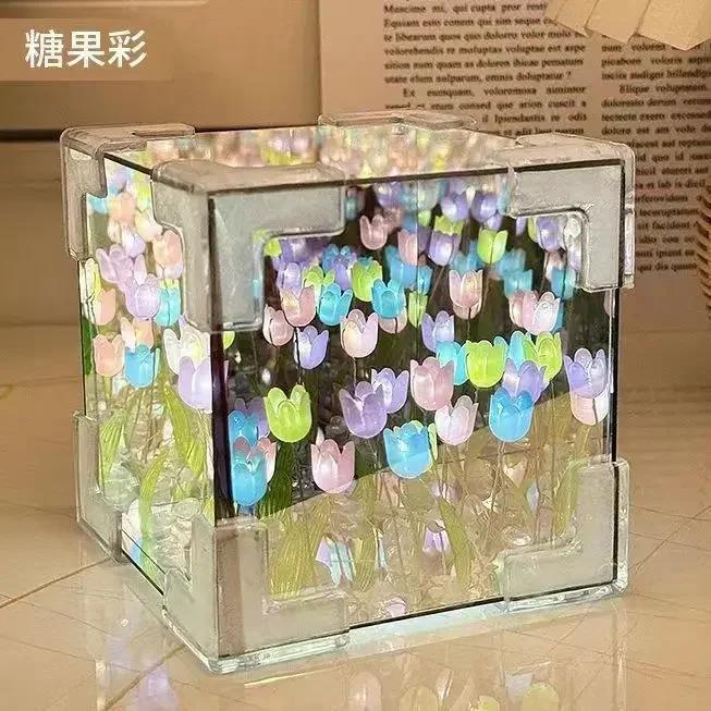 Hot Handmade DIY Tulip Mirror Cube Lamp Simulation Flower Bedroom Sleeping Table Lamp Tulips Mirror Night Light Birthday Gift
Hot Handmade DIY Tulip Mirror Cube Lamp Simulation Flower Bedroom Sleeping Table Lamp Tulips Mirror Night Light Birthday Gift