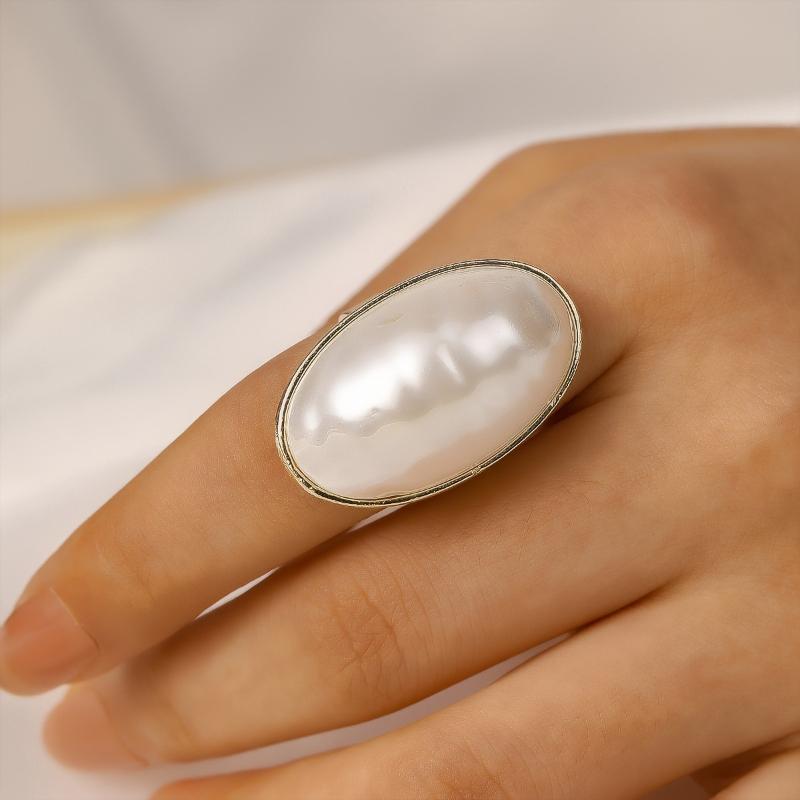 French Gentle Style Oval Imitation Pearl Open Ring, Women s Elegant Temperament Daily Hundred with Accessories Gift resizable
French Gentle Style Oval Imitation Pearl Open Ring, Women s Elegant Temperament Daily Hundred with Accessories Gift resizable