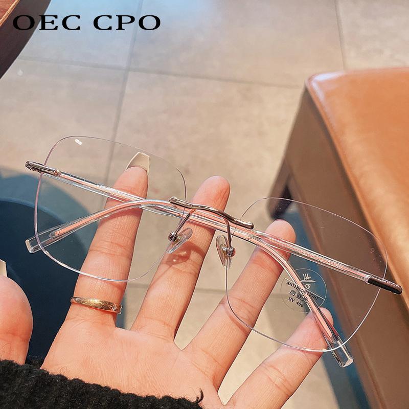 OEC CPO Fashion Rimless Glasses Frames Men Women Clear Lens Optical Glasses Frames Female Eyeglasses Spectacle Frame Eyewear
OEC CPO Fashion Rimless Glasses Frames Men Women Clear Lens Optical Glasses Frames Female Eyeglasses Spectacle Frame Eyewear