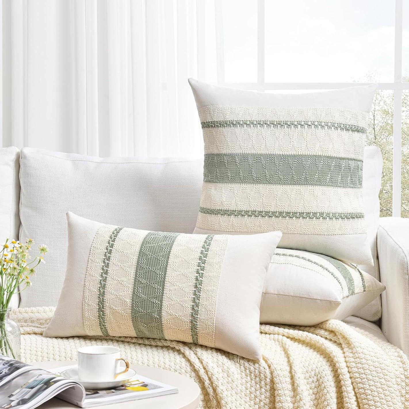 Decorative Lumbar Pillow Case Cotton Linen Cushion Covers New Pillowcase Farmhouse Decor 30*50cm-Light Green
Decorative Lumbar Pillow Case Cotton Linen Cushion Covers New Pillowcase Farmhouse Decor 30*50cm-Light Green
