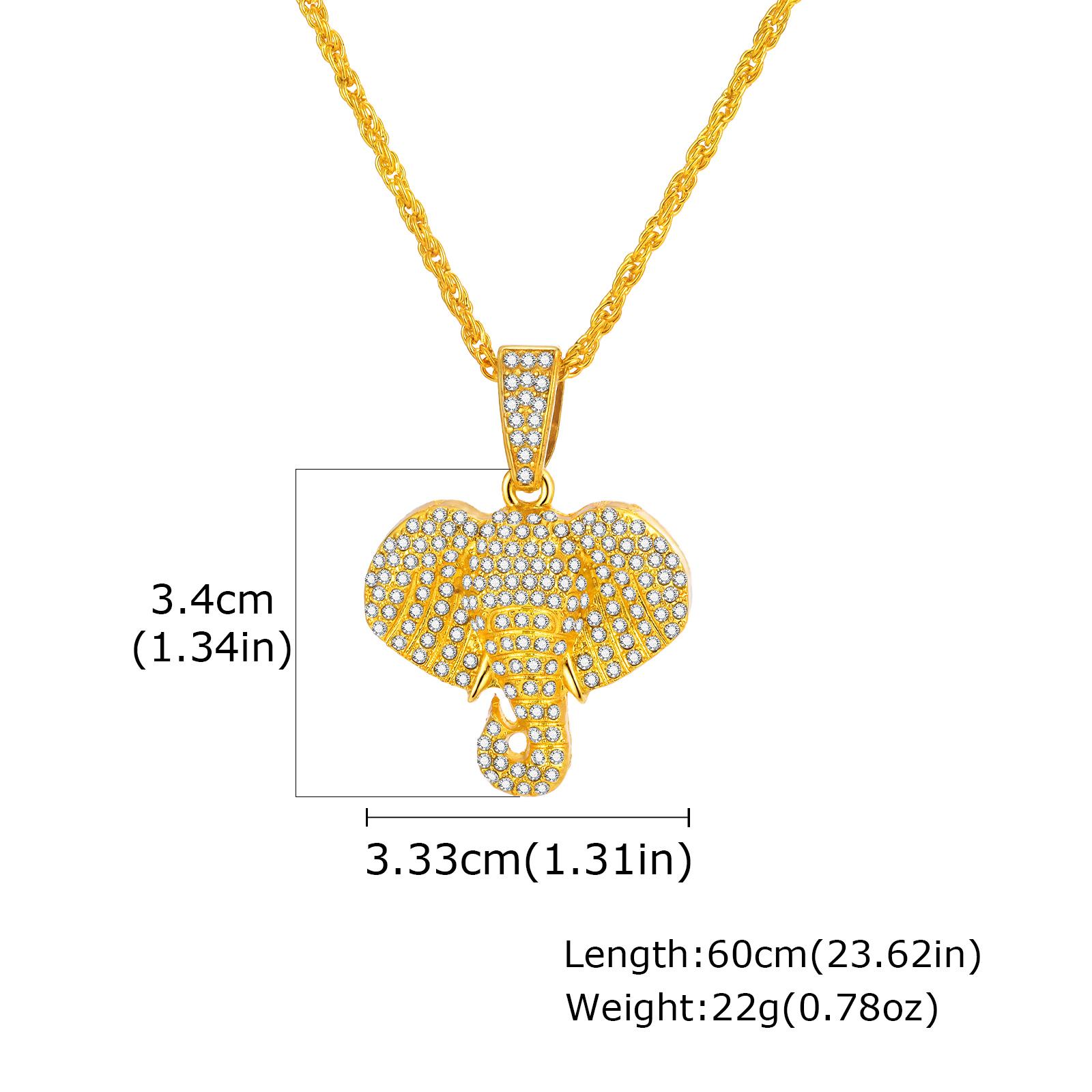 Fashion Hip Hop Full zircon Elephant Pendant Necklace, Gold Color Alloy Stainless Steel Chain Necklace,Rock Punk Jewelry for Men
Fashion Hip Hop Full zircon Elephant Pendant Necklace, Gold Color Alloy Stainless Steel Chain Necklace,Rock Punk Jewelry for Men