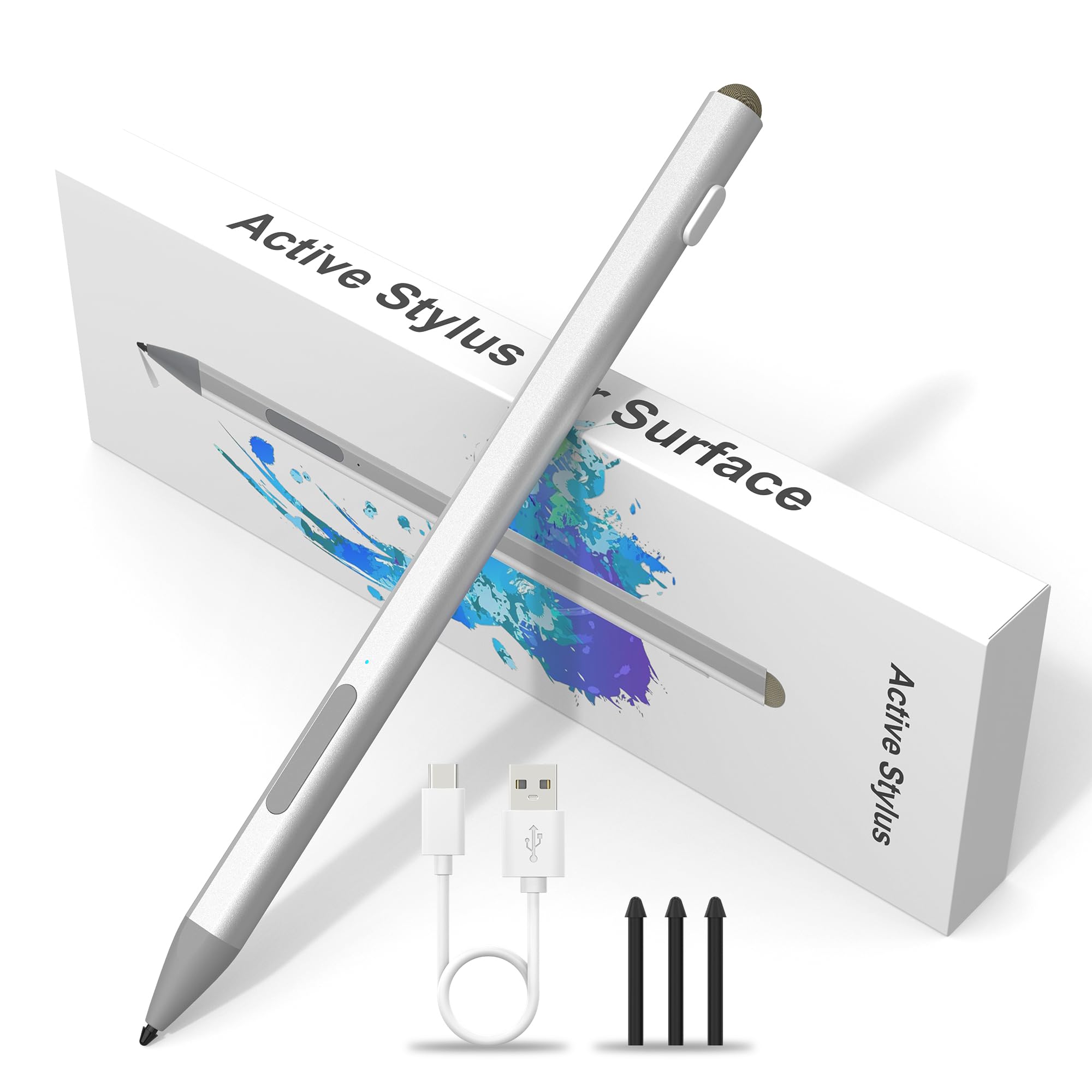 Surface Pen for Surface Windows Touch Pen with Magnetic Attachment, 4096 Pressure Sensitivity, Palm Rejection, Right Click, Eraser, Auto-Off, Type-C F
Surface Pen for Surface Windows Touch Pen with Magnetic Attachment, 4096 Pressure Sensitivity, Palm Rejection, Right Click, Eraser, Auto-Off, Type-C F