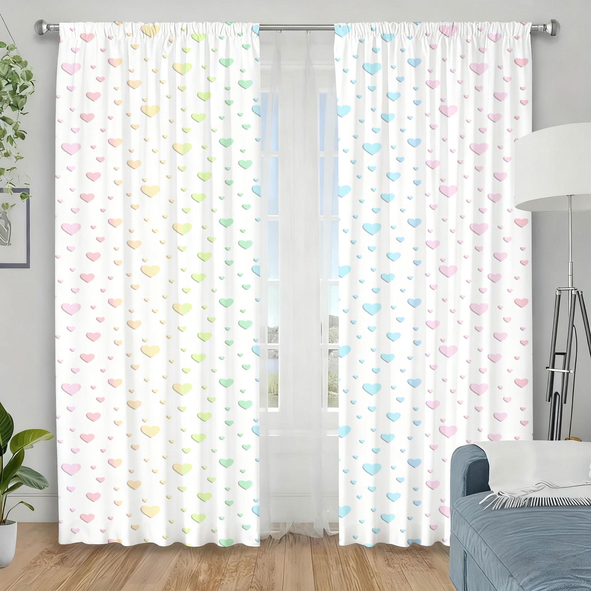 2pcs Macaron heart-shaped patterned curtains fresh and sweet bedroom and living room decorative with drawbar pockets 100*130 HOOK 1pcs
2pcs Macaron heart-shaped patterned curtains fresh and sweet bedroom and living room decorative with drawbar pockets 100*130 HOOK 1pcs