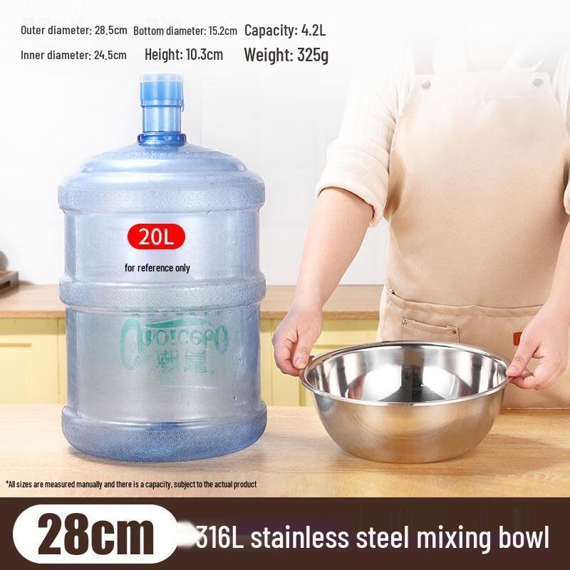 HANDUNYOU Food-Grade 316L Stainless Steel Mixing Bowl
HANDUNYOU Food-Grade 316L Stainless Steel Mixing Bowl