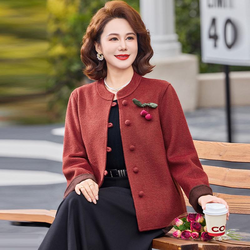 New Chinese Style Frog Button Coat for Middle-Aged and Elderly Women - Elegant Spring/Autumn Wedding Banquet Wool Coat 2XL (Recommended 105-120 Jin) червоний
New Chinese Style Frog Button Coat for Middle-Aged and Elderly Women - Elegant Spring/Autumn Wedding Banquet Wool Coat 2XL (Recommended 105-120 Jin) червоний