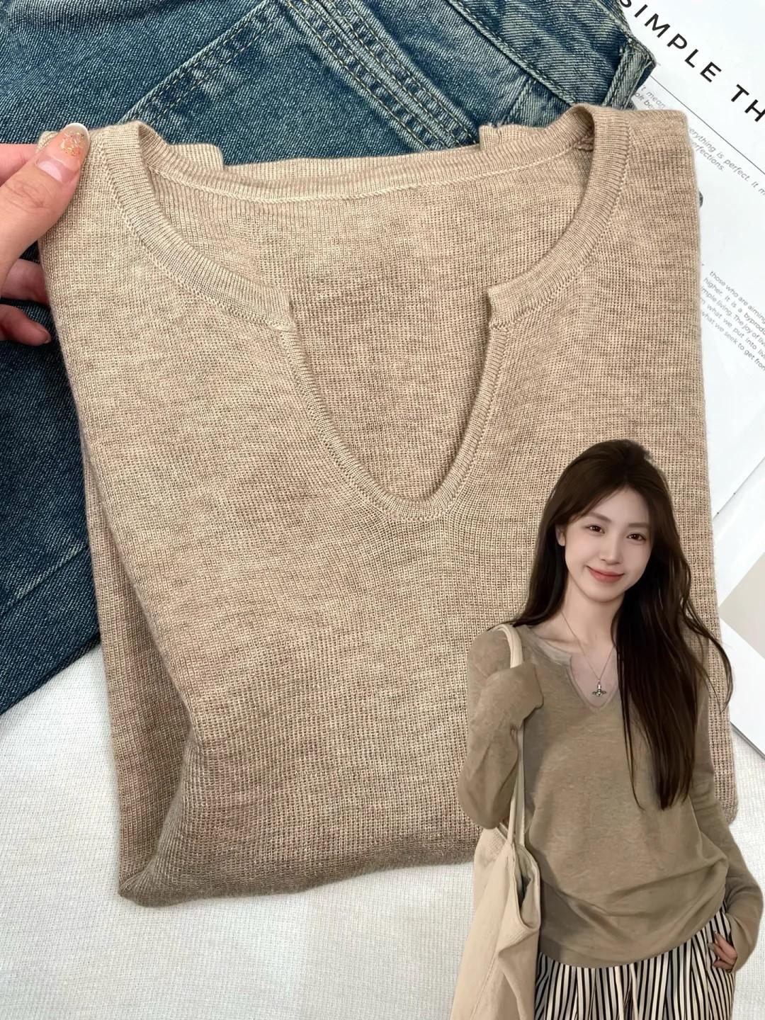 Niche versatile loose collar with long-sleeved knitted sweater women s spring temperament soft waxy and thin bottoming top L
Niche versatile loose collar with long-sleeved knitted sweater women s spring temperament soft waxy and thin bottoming top L