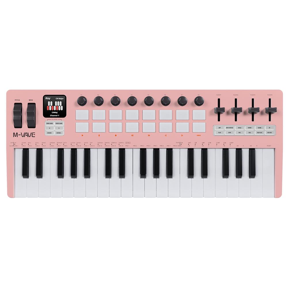 M-VAVE SMK-37 Pro MIDI Keyboard New Color Wireless All-in-One Synth Workstation 37 Sensitive Keys 16 Drum Pads Hardware Controls рожевий
M-VAVE SMK-37 Pro MIDI Keyboard New Color Wireless All-in-One Synth Workstation 37 Sensitive Keys 16 Drum Pads Hardware Controls рожевий