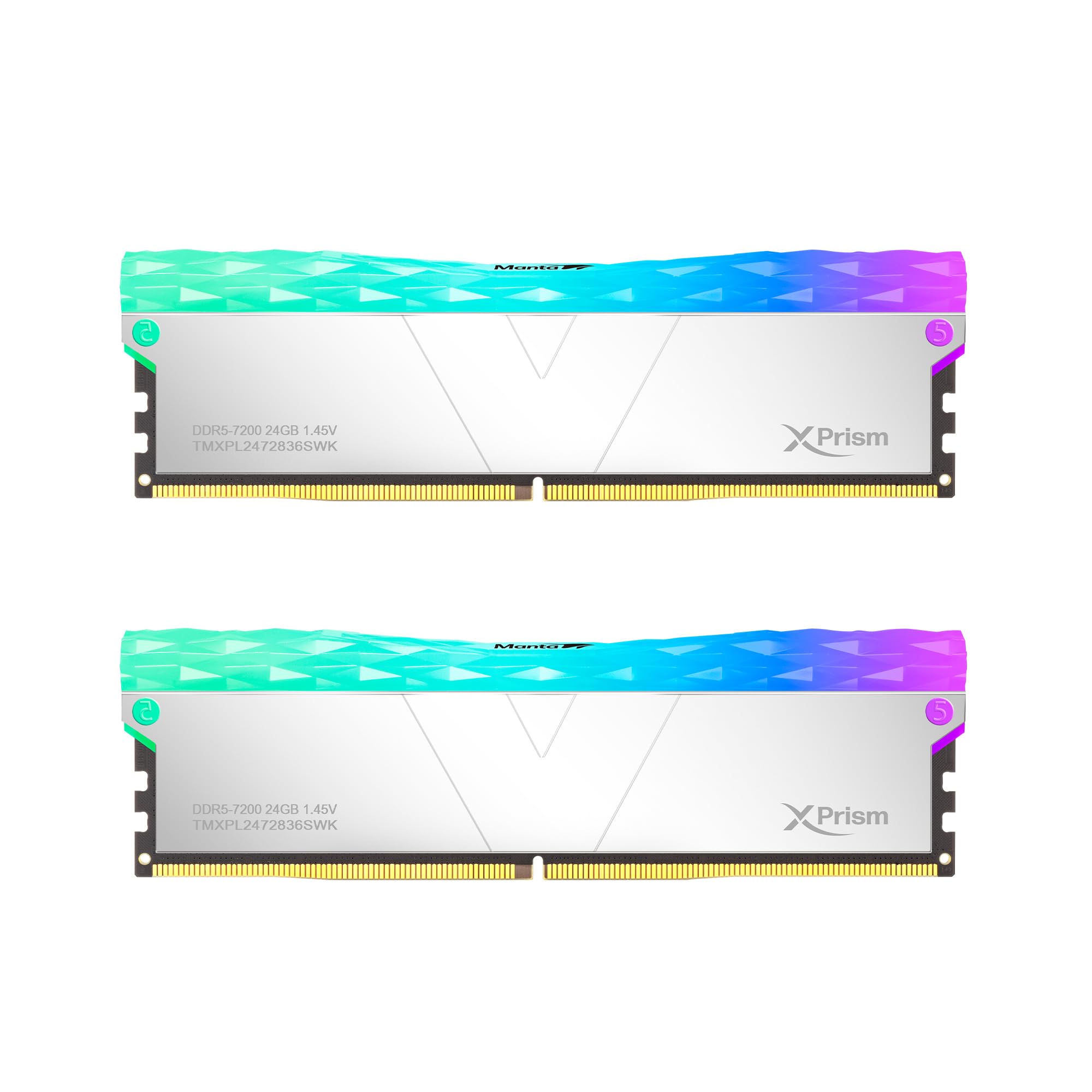 Hynix IC Gaming Memory for Desktop PC Manta XPrism RGB 48GB x CL34 XMP with Heatsink TMXPL2472834SWK v-color (Emissive Type) DDR5-7200MHz PC5-57600
Hynix IC Gaming Memory for Desktop PC Manta XPrism RGB 48GB x CL34 XMP with Heatsink TMXPL2472834SWK v-color (Emissive Type) DDR5-7200MHz PC5-57600