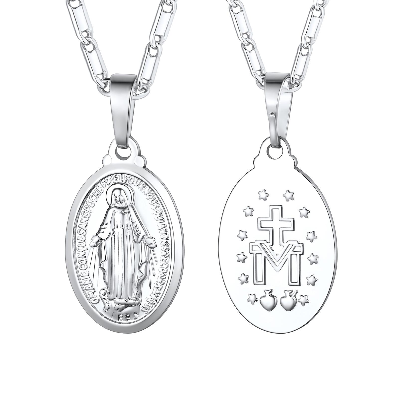 U7 Vigin Mary Necklaces 22 Chain 3D Embossed Vigin Mary Oval Coin Pendant Medallion Religious Christian Dainty Jewelry Gift 55cm
U7 Vigin Mary Necklaces 22 Chain 3D Embossed Vigin Mary Oval Coin Pendant Medallion Religious Christian Dainty Jewelry Gift 55cm