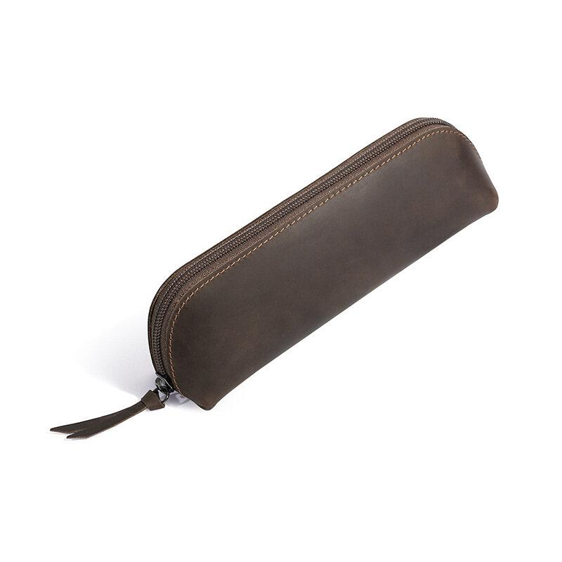 Curved Zipper Pencil Case Dirt Resistant Genuine Leather Simple Casual Glasses Storage Bag Eyewear Case кавовий
Curved Zipper Pencil Case Dirt Resistant Genuine Leather Simple Casual Glasses Storage Bag Eyewear Case кавовий