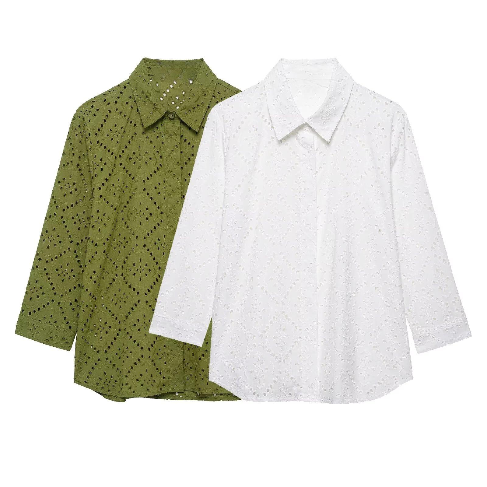 2025 Summer Women s Embroidered Hollow-Out Casual Lapel Shirt - European & American Style Medium
2025 Summer Women s Embroidered Hollow-Out Casual Lapel Shirt - European & American Style Medium