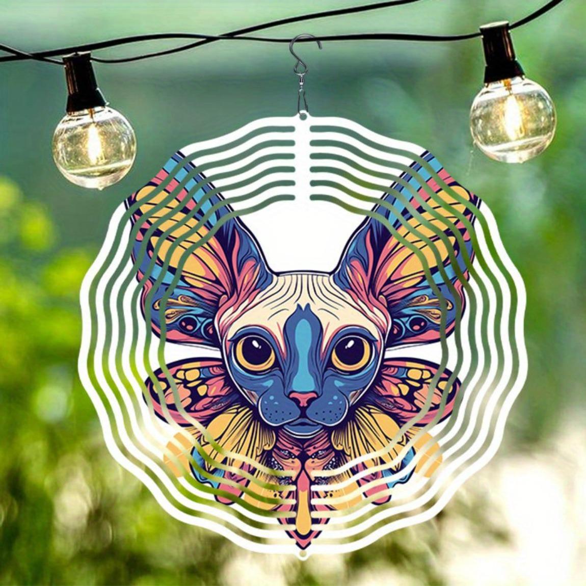 Metal Wind Chime with Mandala Butterfly Kitten Design for Garden Patio Outdoor Decor No Electricity Needed Durable Hanging Art
Metal Wind Chime with Mandala Butterfly Kitten Design for Garden Patio Outdoor Decor No Electricity Needed Durable Hanging Art