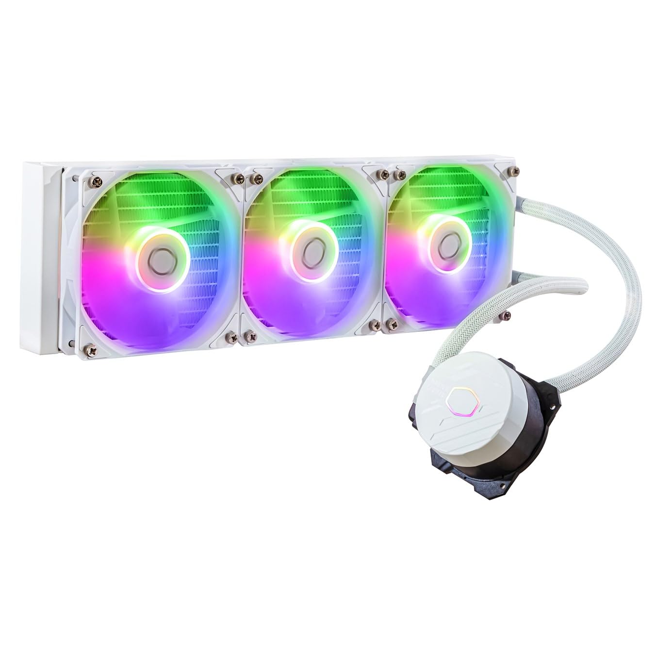 Cooler Master MasterLiquid 360L Core ARGB White Compatible with LGA1700 AM5 Equipped with 360mm radiator Simple water cooling CPU cooler FN1930 /
Cooler Master MasterLiquid 360L Core ARGB White Compatible with LGA1700 AM5 Equipped with 360mm radiator Simple water cooling CPU cooler FN1930 /