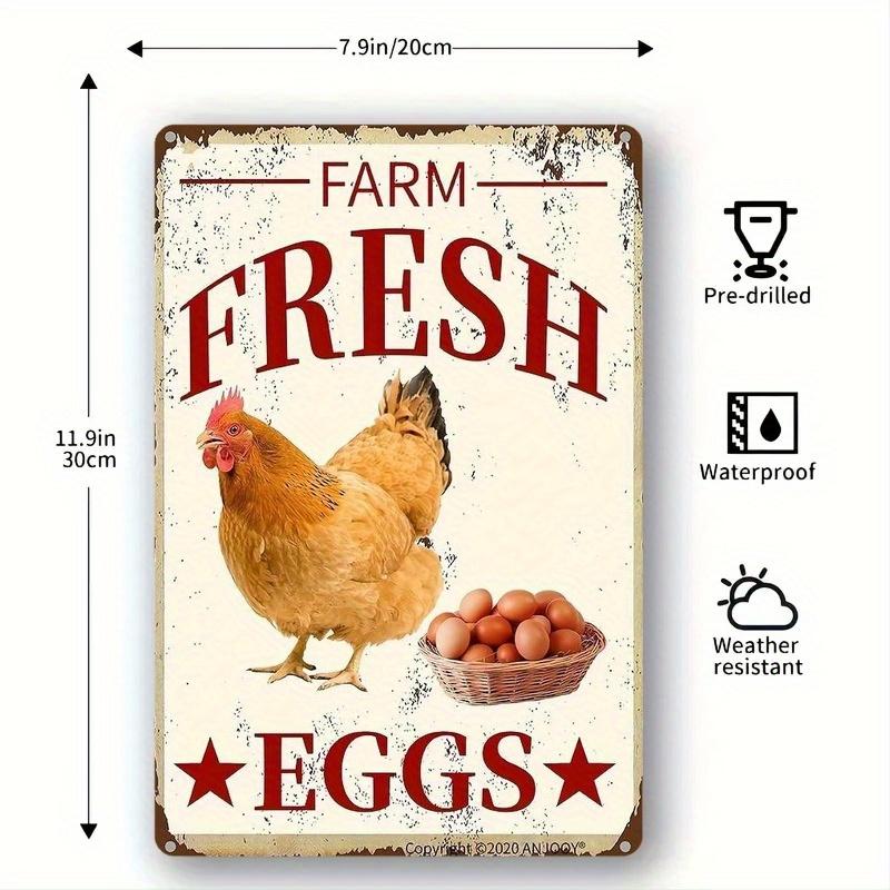 Vintage Farm Fresh Eggs Metal Sign Rooster Basket Wall Art UV Printed Iron Decor Rustic Farmhouse Decor for Indoor Garden 20x30cm(7.8x11.8inch)
Vintage Farm Fresh Eggs Metal Sign Rooster Basket Wall Art UV Printed Iron Decor Rustic Farmhouse Decor for Indoor Garden 20x30cm(7.8x11.8inch)