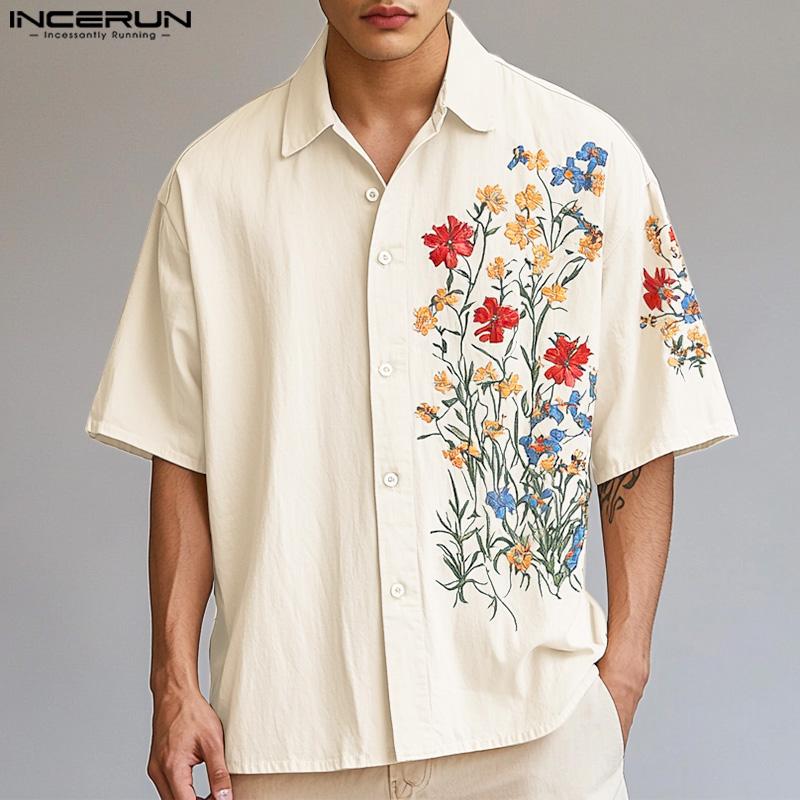 INCERUN Summer Men Lapel Neck Floral Print Buttons Oversized Casual Shirts S чорний
INCERUN Summer Men Lapel Neck Floral Print Buttons Oversized Casual Shirts S чорний
