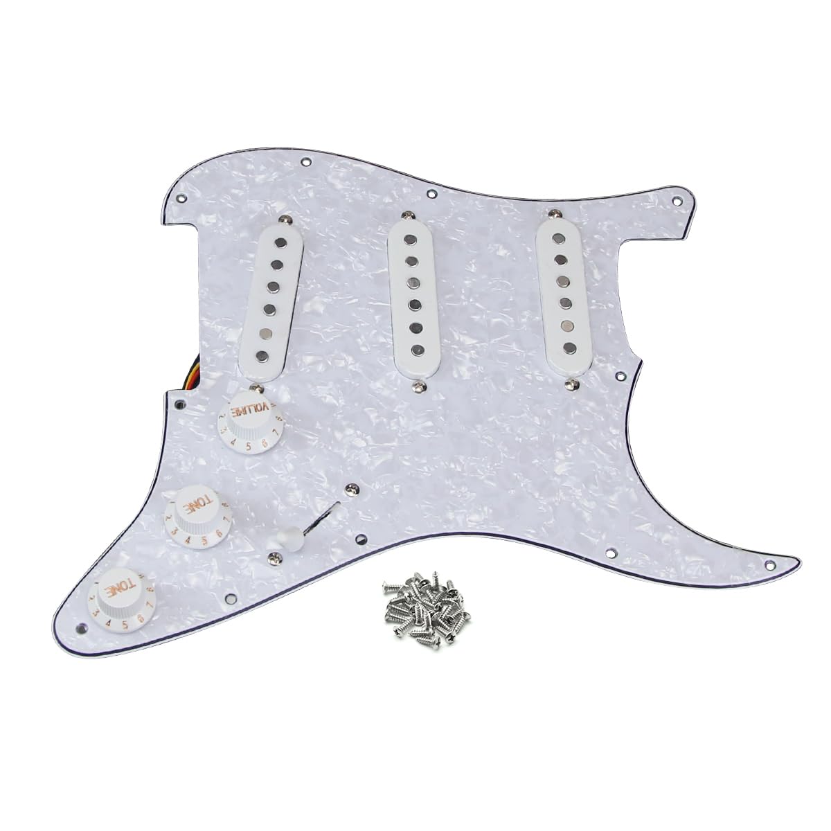 FLEOR Alnico 5 Prewired Strat Pickguard 3 Электрогитара Pickguard с Single Coil Pickup White Pearl -
FLEOR Alnico 5 Prewired Strat Pickguard 3 Электрогитара Pickguard с Single Coil Pickup White Pearl -