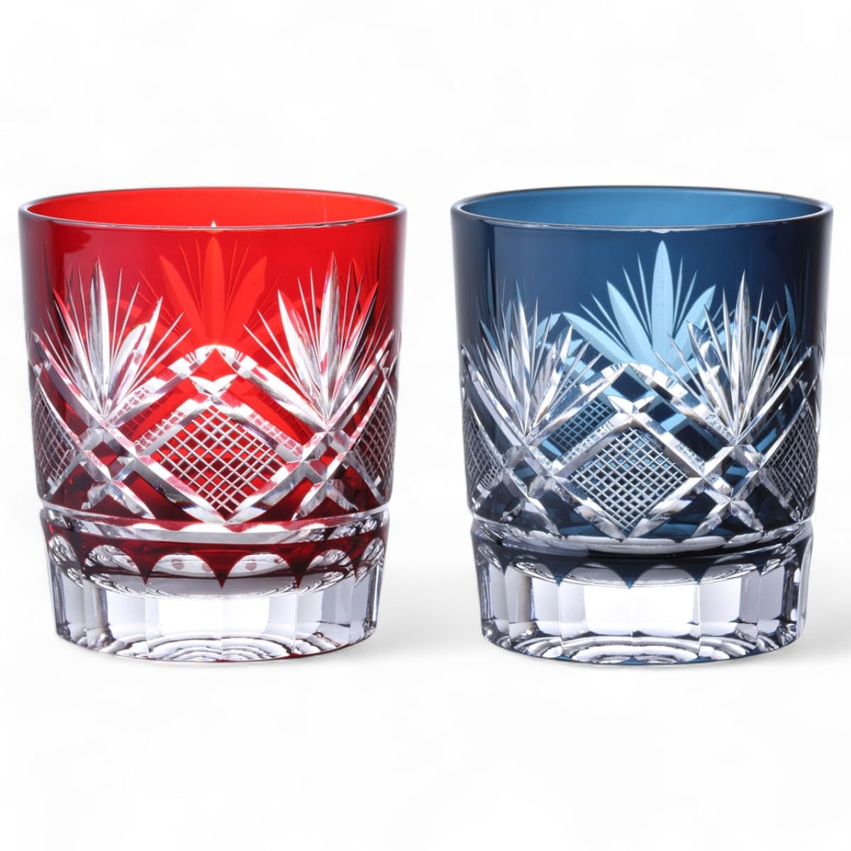 Mizukage Kiriko Pair Glass Cups 280cc Orchid Carving Red Ink Blue Bishou Current Model J-kitchens 80xH90mm &
Mizukage Kiriko Pair Glass Cups 280cc Orchid Carving Red Ink Blue Bishou Current Model J-kitchens 80xH90mm &