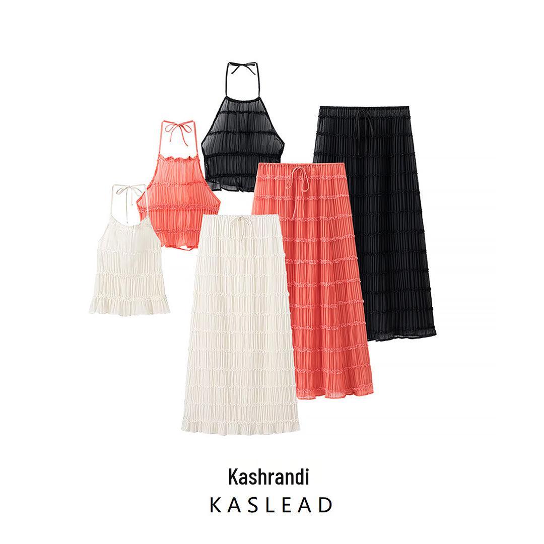 2025 Spring Women s European & American Style Backless Halter Camisole with Drawstring Ruched Long Skirt Set S
2025 Spring Women s European & American Style Backless Halter Camisole with Drawstring Ruched Long Skirt Set S