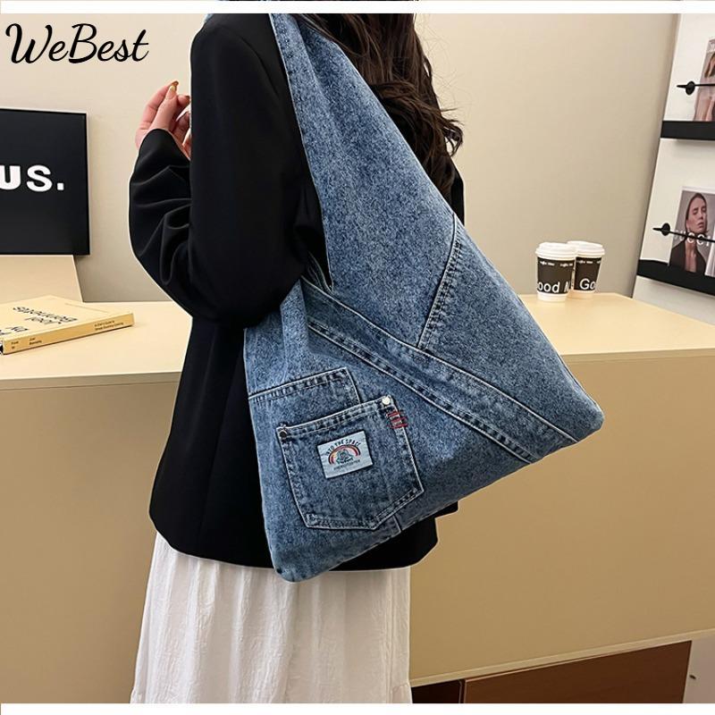 Retro, Laid-back, Washed Denim Bag, Versatile Commuter Shoulder Bag світло-синій колір
Retro, Laid-back, Washed Denim Bag, Versatile Commuter Shoulder Bag світло-синій колір
