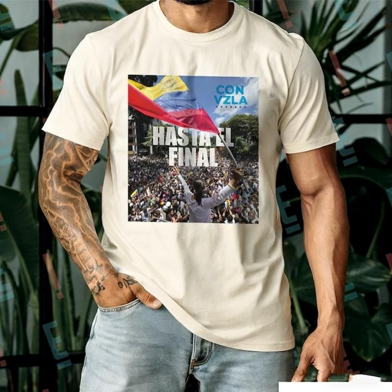 Hasta El Final Casual Tshirt Pride Maria Corina Venezuelan Flag Adult Shirt Libertad Bella Canvas Unisex Printed Tshirt Tops 4XL
Hasta El Final Casual Tshirt Pride Maria Corina Venezuelan Flag Adult Shirt Libertad Bella Canvas Unisex Printed Tshirt Tops 4XL